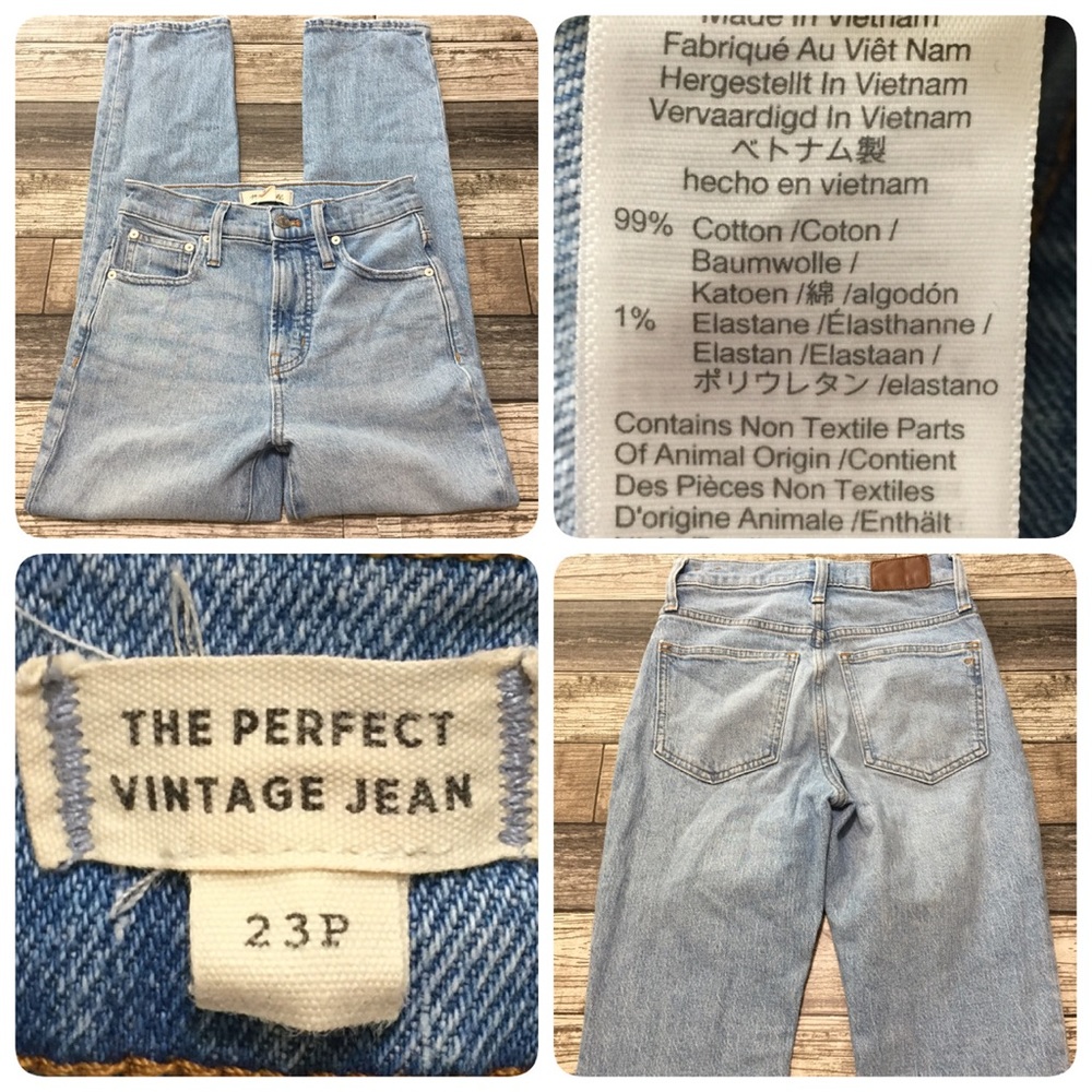 Madewell Perfect Vintage Jeans Women’s 23P Light Wash Blue (Inseam 25) High Rise